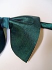 Handmade Oversized Dark Green Satin Bow Tie Vintage Style 70 s Wedding Prom