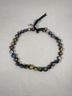 Kukui Nut Lei Hibiscus Flower Necklace Hawaiian Wedding 36    Long Multi Color