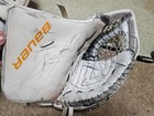 Larsson Penguins Bauer Hyperlite 2 Game Worn Goalie Catcher Blocker Pro
