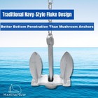 Marinenow Silver Painted Cast Iron Navy Anchor 28 Lb