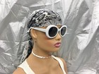 Mod Retro Style Butterfly Sunglasses Kurt Cobain Style White W smoke Lenses New