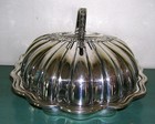Antique Edwardian English Silver Plated Shell Cheese Butter Dish Marked G B   S