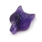 5pc 28x36x12mm Wolf Head Pendant Quartz Carving Reiki Healing Necklace With Hole