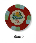 Dunes Casino Las Vegas Vintage  5 Casino Chip 1989 House Mold