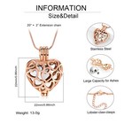 Heart Cremation Urn Necklace For Ashes Stainless Steel Memorial Ash Urn Pendant