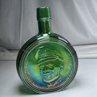 Vtg Wheaton Dwight D  Eisenhower Green Carnival Glass Bottle Vase Decor Shiny