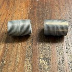 Lot Of 2 Metal Threaded Pipe Nipples Male X Male Approx  3 4    X 1-1 2    New