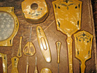 Antique Art Deco 15 Piece Celluloid Vanity Set