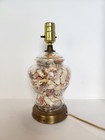 Seashell Filled Glass Table Lamp Vintage Beach Cottage Lake Coastal 11  Working