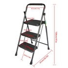 Sturdy Steel 330 Lbs 3 Step Ladder Folding Step Stool With Wide Anti-slip Pedal
