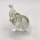Art Hand Blown Clear Glass Elephant Figurine Paperweight