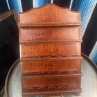 Vtg Wooden 25 Thimble Display Wall Hanging 5 Shelf Display - 7 1 2    X 11 1 2   