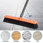 Treelen 18 Inch Push Broom - 18 Wide Bristles For Driveways  Sidewalks  Patios
