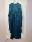 Women s Velvet Teal   Gold V Neck Renaissance Medieval Cosplay Gown Size Xl 60 