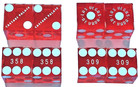 Casino Dice Caesar s Palace Las Vegas 4-pair  8-dice  Table Played Red Polished
