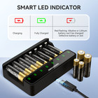 8-slot Battery Charger Smart For 1 2v Aa Aaa Ni-mh Ni-cd Rechargeable Batteries