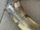 Large Antique 26    German Wmf Drinking Horn With Silver-plated  Mountings