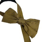 Charvet Place Vendome Men s Bow Tie Mustard gold Diamonds 100  Silk France Euc