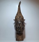 If   Bronze Head  Queen Mother  Yoruba Benin Nigeria  Vintage African  Art  17 