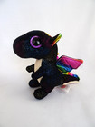 Ty Beanie Boos Anora The Dragon  6  Black With Rainbow Shimmer Wings