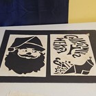 Vintage Frosty Christmas Stencils Set 32 Window Spray Snow Rauch Holiday Decor