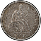 1862 Seated Liberty Dime Pcgs Au50 Circulated Civil War Coin