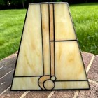 Vintage Art Deco Geometric Mission Style Stained Glass Lamp Shade Evc 10   crack