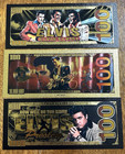 Elvis Commemorative 3 Pc Set 24k Gold Foil Plated Novelty Bills Collectibles
