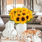 20 Pcs Fake Silk Sunflowers Artificial Flower With Stems For Home Yellow