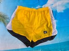 Vintage 1980 s Macgregor Yellow Black Nylon Men s Shorts Medium