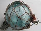 Japanese Glass Fishing Float 5  Aquamarine Net Disruption Attachment Line Usa Bz