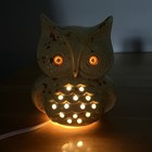 Vintage Ceramic Owl Mid Century Modern Retro Decor Night  Light Read