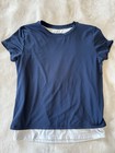 Girl   s Navy Blue Short Sleeve Athletic Top Size 14 16