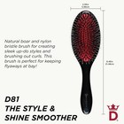 Denman Cushion Hair Brush  medium  With Soft Nylon Quill Boar Bristles -