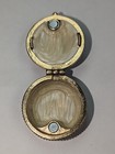 Red Pearl Inlay Hinged Trinket Box With Angel Necklace   Crystal - Round 1-1 2 