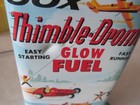 Vtg Cox Thimble Drome Glow Fuel Pint Can Tether Car Plane Racing Graphics Gas Ad