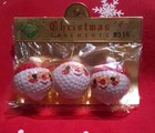 Vintage Christmas Golf Balls Santa Face Ornaments Japan