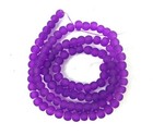 100 Czech Frosted Sea Glass Round   Rocaille Beads Matte - Dark Violet 4mm 