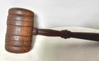 Vintage Solid Wood Wooden Gavel 10    Long Fraternal Judge Lawyer Auctioneer Usa 