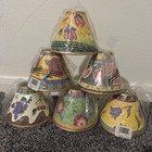 Vtg Mackenzie-childs Style 5 x4  Floral Clip-on Lampshades Set Of 6 Sealed New