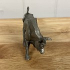 Vintage Pewter Charging Bull Figurine 4 5    Handcrafted Bull Figure Paperweight