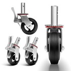 4 Piece 8 Inch Heavy Duty Caster Set Wheels Fits For All Swivel   Brake Casters