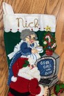 Bucilla Finished Checklist Santa computer Felt sequin Stocking  83954 mrs Claus