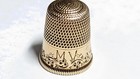 Antique Waite Thresher 10k Yellow Gold Thimble Mono Mv Size 8 Weighs 2 95 Grams
