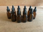 Owens Brockway 1 Oz Amber Dropper Service Glass Bottle Plastic Pipette Lot Of 10