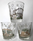 Vtg 1967 Set Of 3 Montreal Expo  67 World s Fair  pavilion Whiskey Glasses 6 Oz