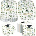 Funnymoom 100 Pcs Wildflower Graduation Party Supplies 2026 Green Congrats Grad
