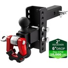 Adjustable Trailer Hitch  6  Drop rise W  Shackle Fits 2  Receiver 2 5  Receiver