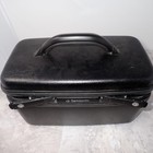 Vintage Samsonite Black Hard Shell Train Case Vanity Makeup Usa Compartments