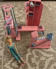 Vintage 1984 Barbie Workout Center Play Set Barbie Doll Locker Weights Bike